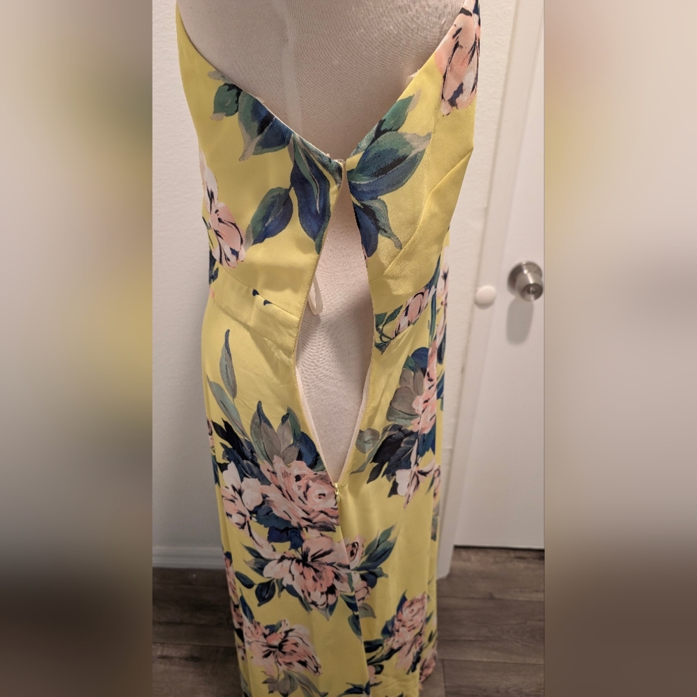 Eliza J Floral Yellow Maxi Dress Size 14 - Picture 4 of 6